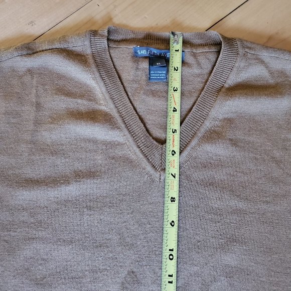 SAKS FIFTH AVENUE Men's Brown Long Sleeve Pullover Sweater XL Used - Picture 7 of 13